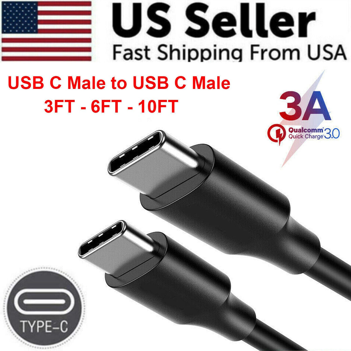 USB-C cable with reinforced braided nylon design