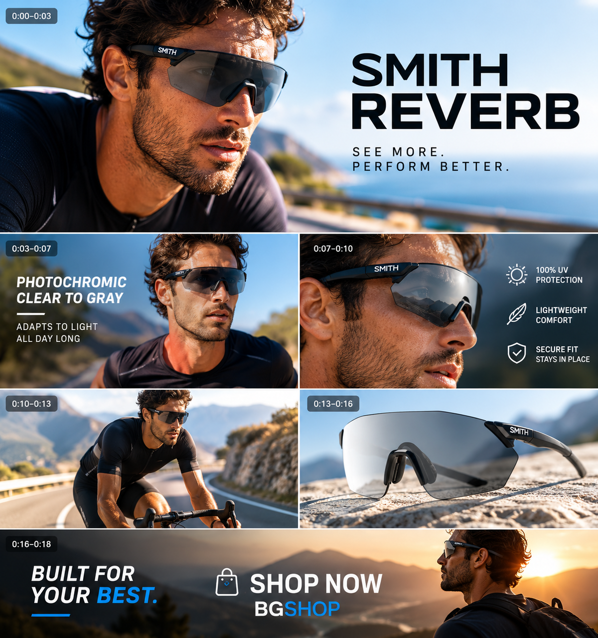 Smith Reverb PivLock Sunglasses
Photochromic Clear to Gray