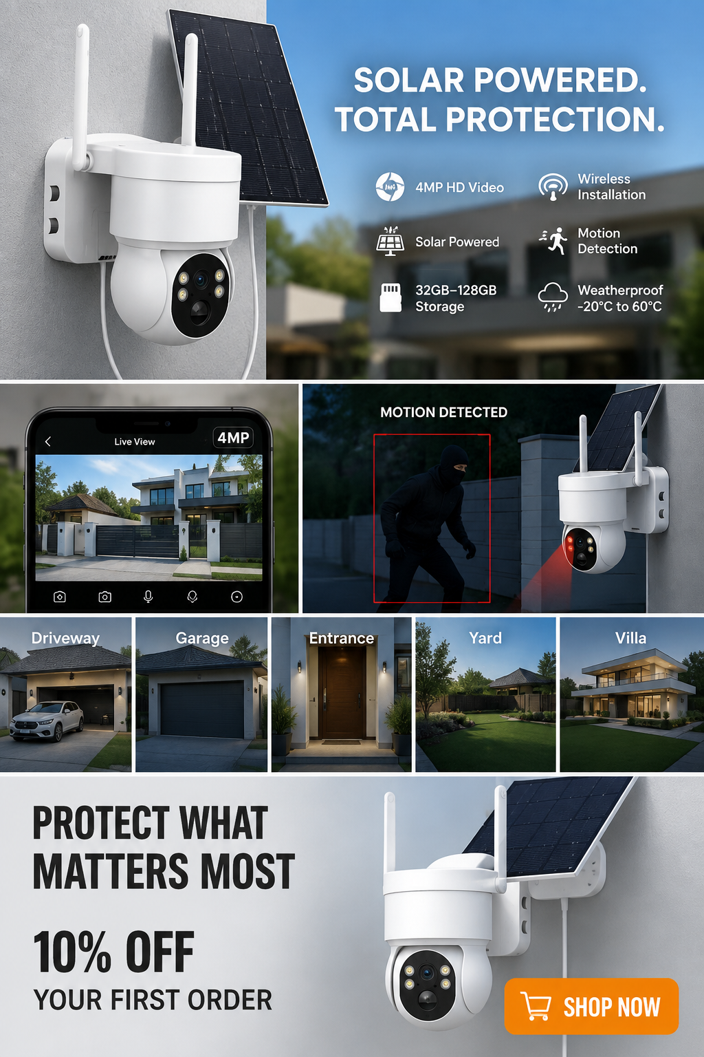 4MP solar wireless outdoor security camera