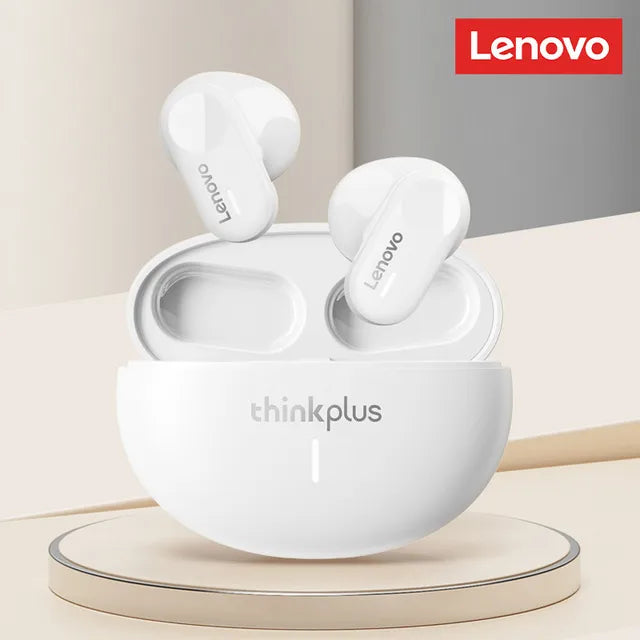 Lenovo LP19 Bluetooth 5.3 wireless earbuds with active noise cancelling, high sound quality, 360° surround sound, open-cover direct connection, Dual Host / Single Host and charging case.