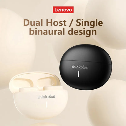 Lenovo LP19 Bluetooth 5.3 wireless earbuds with active noise cancelling, high sound quality, 360° surround sound, open-cover direct connection, Dual Host / Single Host and charging case.