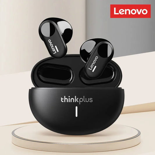 Lenovo LP19 Bluetooth 5.3 wireless earbuds with active noise cancelling, high sound quality, 360° surround sound, open-cover direct connection, Dual Host / Single Host and charging case.