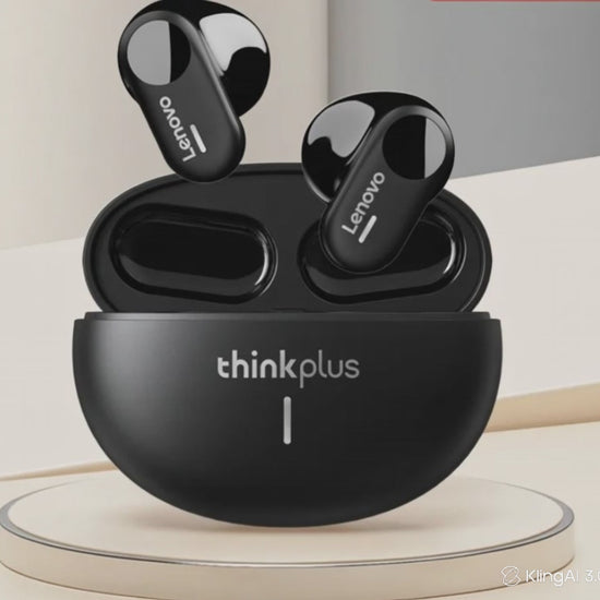 Lenovo LP19 Bluetooth 5.3 wireless earbuds with active noise cancelling, high sound quality, 360° surround sound, open-cover direct connection, Dual Host / Single Host and charging case.