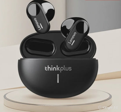 Lenovo LP19 Bluetooth 5.3 wireless earbuds with active noise cancelling, high sound quality, 360° surround sound, open-cover direct connection, Dual Host / Single Host and charging case.